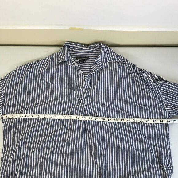 French Connection Striped Popover Top Women's Size XS Woven Cotton Casual - Picture 7 of 10